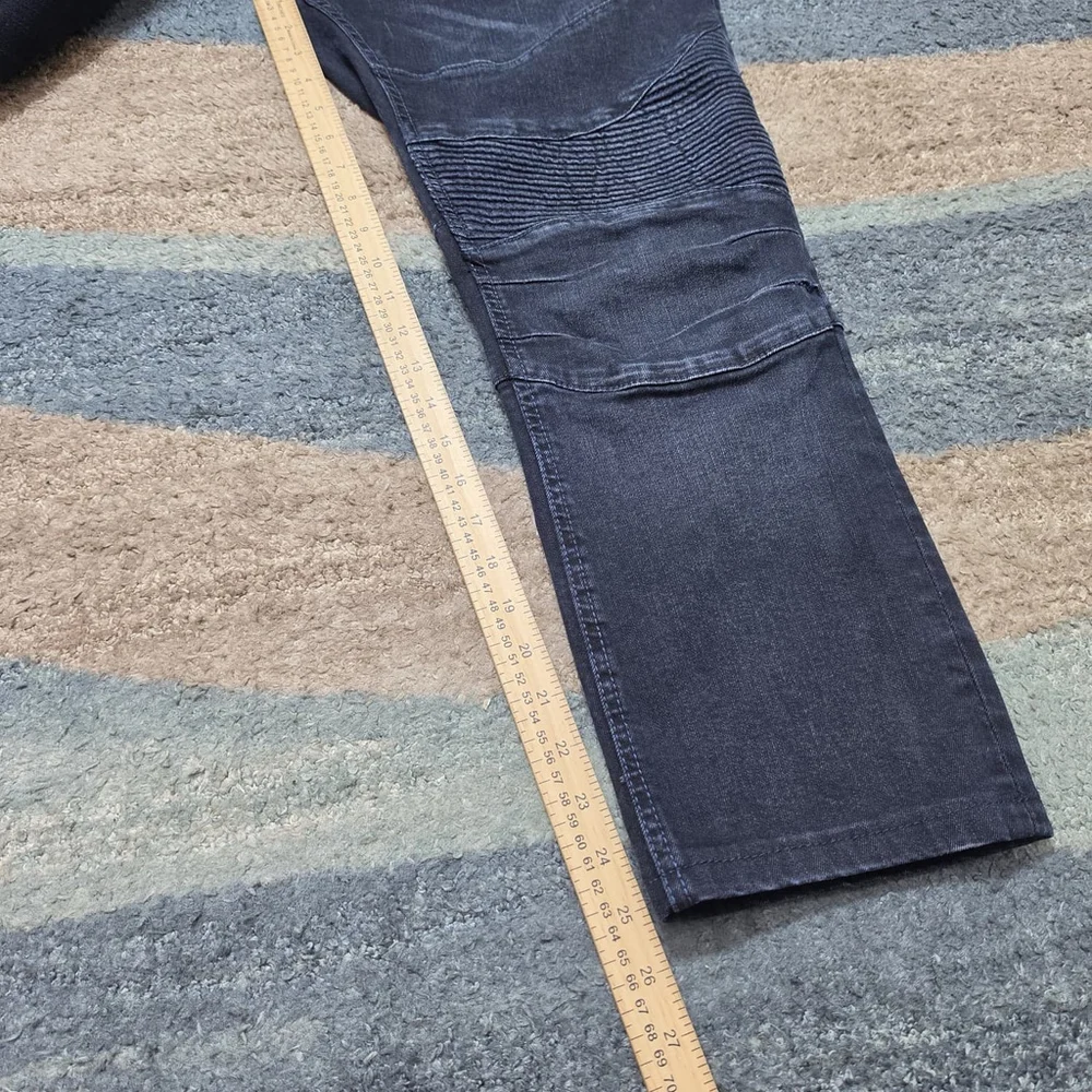 True Religion Rocco Moto Jeans Mens 36 Gray Relaxed Skinny Biker